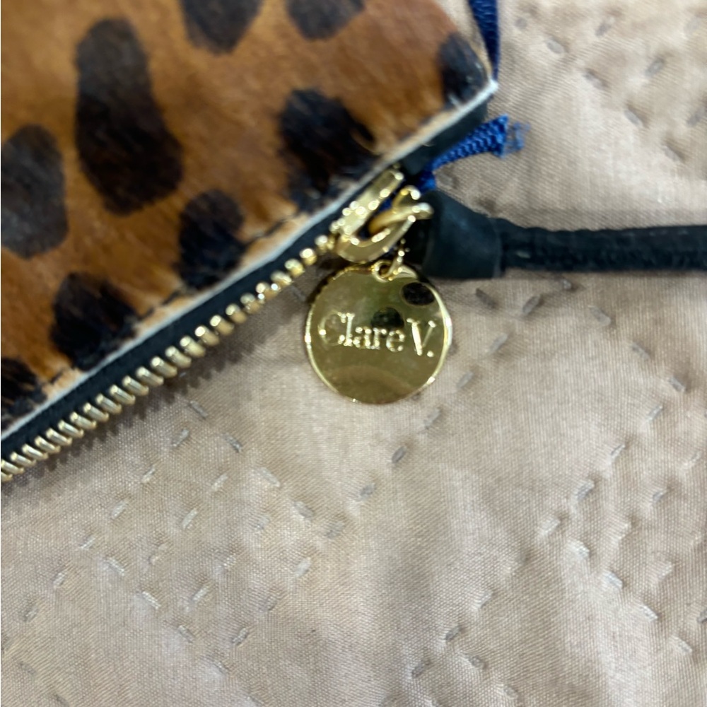 Clare V. Leopard Print Genuine Calf Hair Clutch - Picture 9 of 12